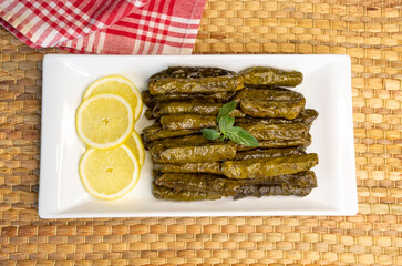 Turkish foods; stuffed leaves (yaprak sarmasi)