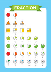 Multi color Mathematics Fraction and Shape Learning for Kids