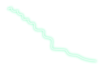 Neon bright line png. Glowing green line on transparent background.