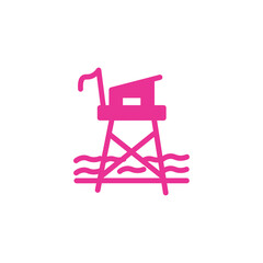 Beach Tower Rescue Solid Icon