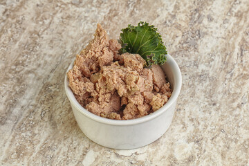 Liver pate in the bowl