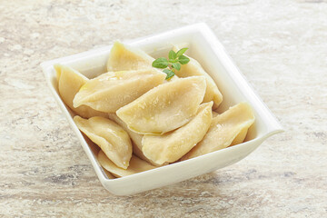 Russian traditional Vareniki - dumplings with potato
