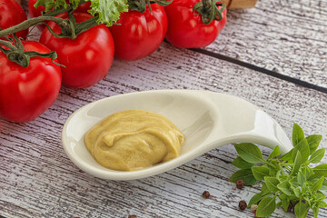 Spicy Mustard sauce in the bowl