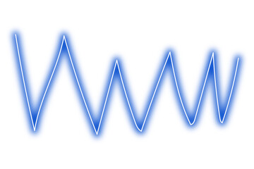 Neon bright line png. Glowing blue line on transparent background.