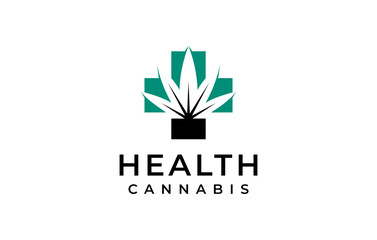 cannabis health negative space logo design