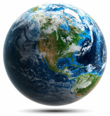 Planet Earth globe world map isolated - obrazy, fototapety, plakaty