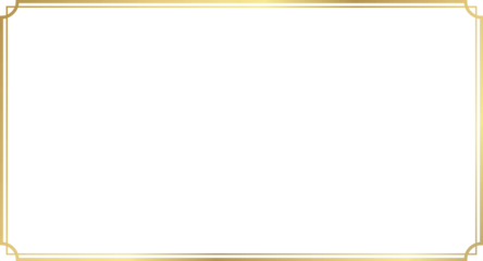 Foto op Aluminium Rectangle vintage gold frame for web presentation, horizontal border in oriental style ,png with transparent background. © i_fleurs