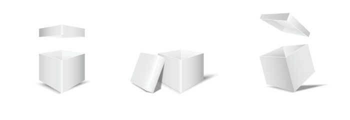 White open gift box mock up