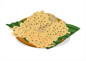 Indonesian Food, Close Up of deep-fried savory Indonesian-Javanese cracker (Called: "Peyek" or "Rempeyek")