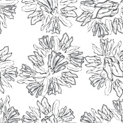 Monochrome Paisley abstract Seamless Pattern Design