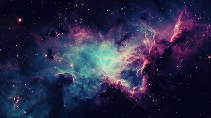 Obraz na płótnie Canvas Beautiful Nebula Galaxy With Many Stars Wallpaper Generative AI