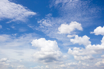 The white cloud and bright blue sky for background