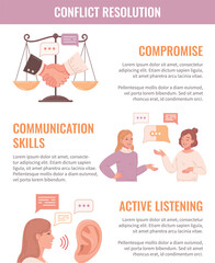 Conflict Resolution Flat Infographics