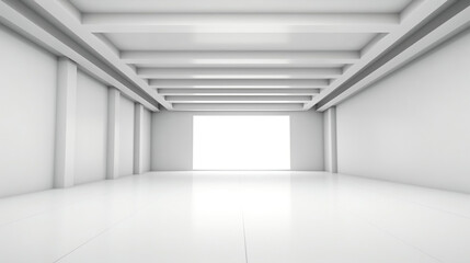 Obraz na płótnie Canvas modern minimalist interior with a big empty white wall. AI Generative