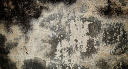 A close-up of a textured wall with different shades of grey in the background, without any people.