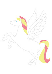 リアルでかっこいい白いペガサスのイラスト