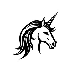 Unicorn vector, unicorn logo, isolated on white background, vector illustration.