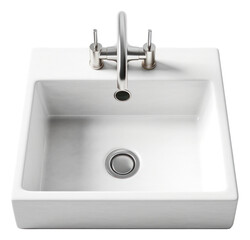 Fototapeta premium Ceramic bathroom sink isolated. 3d illustration Generative AI.
