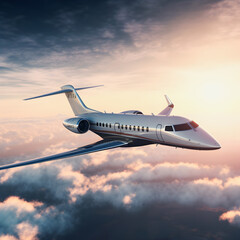 Marketing Excellence Takes Flight: Private Jet Amidst Celestial Skies