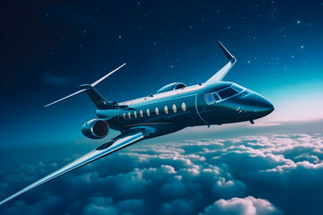 Marketing Excellence Takes Flight: Private Jet Amidst Celestial Skies