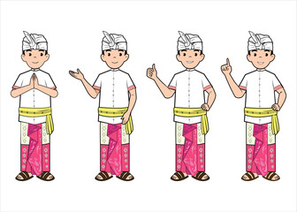 Vector Image: Indonesian Tribe (Man-Boy), Bali Island