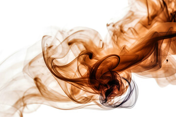 Brown Smoke On White Background. Generative AI