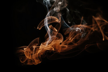 Obraz premium Brown Smoke On Black Background. Generative AI