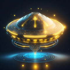 fantasy UFO 3D art illustration, generative Ai art
