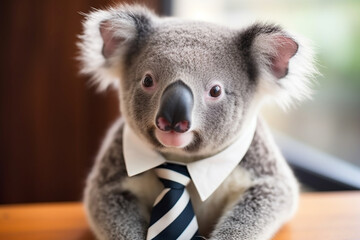 Generative AI.
a koala wearing a suit and tie