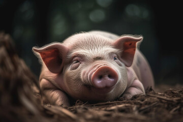 Generative AI.
a cute fat pig is sleeping