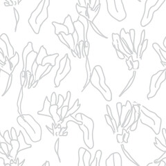Monochrome Abstract Floral Seamless Pattern Design