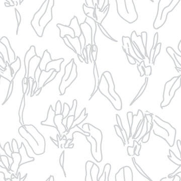 Monochrome Abstract Floral Seamless Pattern Design