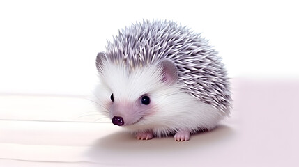 Cute magenta colored hedgehog. AI generated