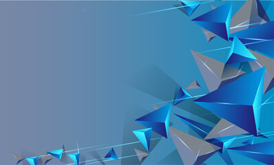 abstract triangle  blue background
