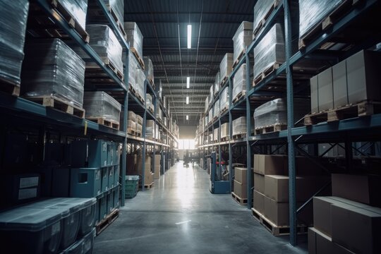 Bustling Environment of a Modern Warehouse