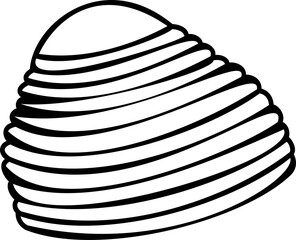 Line art shell illustration. Contour illustration with black thin line