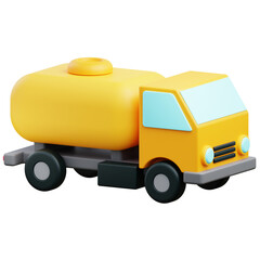 Naklejka premium 3d tanker truck illustration with transparent background