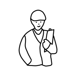 engineer occupation hand drawn doodle