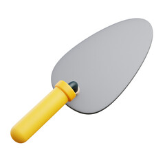 3d trowel illustration with transparent background