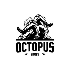octopus design vector, tentacles vector on white background
