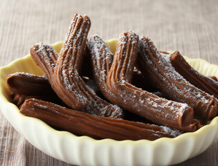 Indulge in the Delight of Churros - Disfruta del Placer de los Churros (generated with AI)