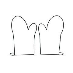 glove kitchen restaurant hand drawn doodle 