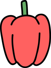 red bell pepper hand draw