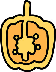 yellow bell pepper hand draw