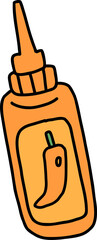 chili sauce bottle hand draw