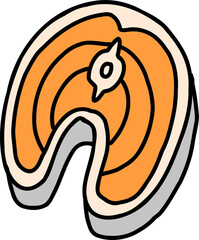 Fish fillet hand draw