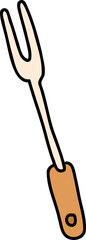 grill fork hand draw