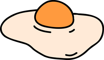 fried egg hand draw