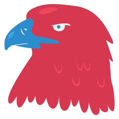 Bald Eagle Head Memorial Day Color 2D Illustrations