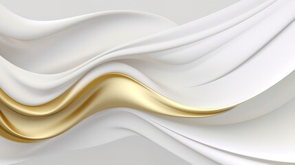 gold and white abstract waves web background, minimalistic smooth lines, creative concept